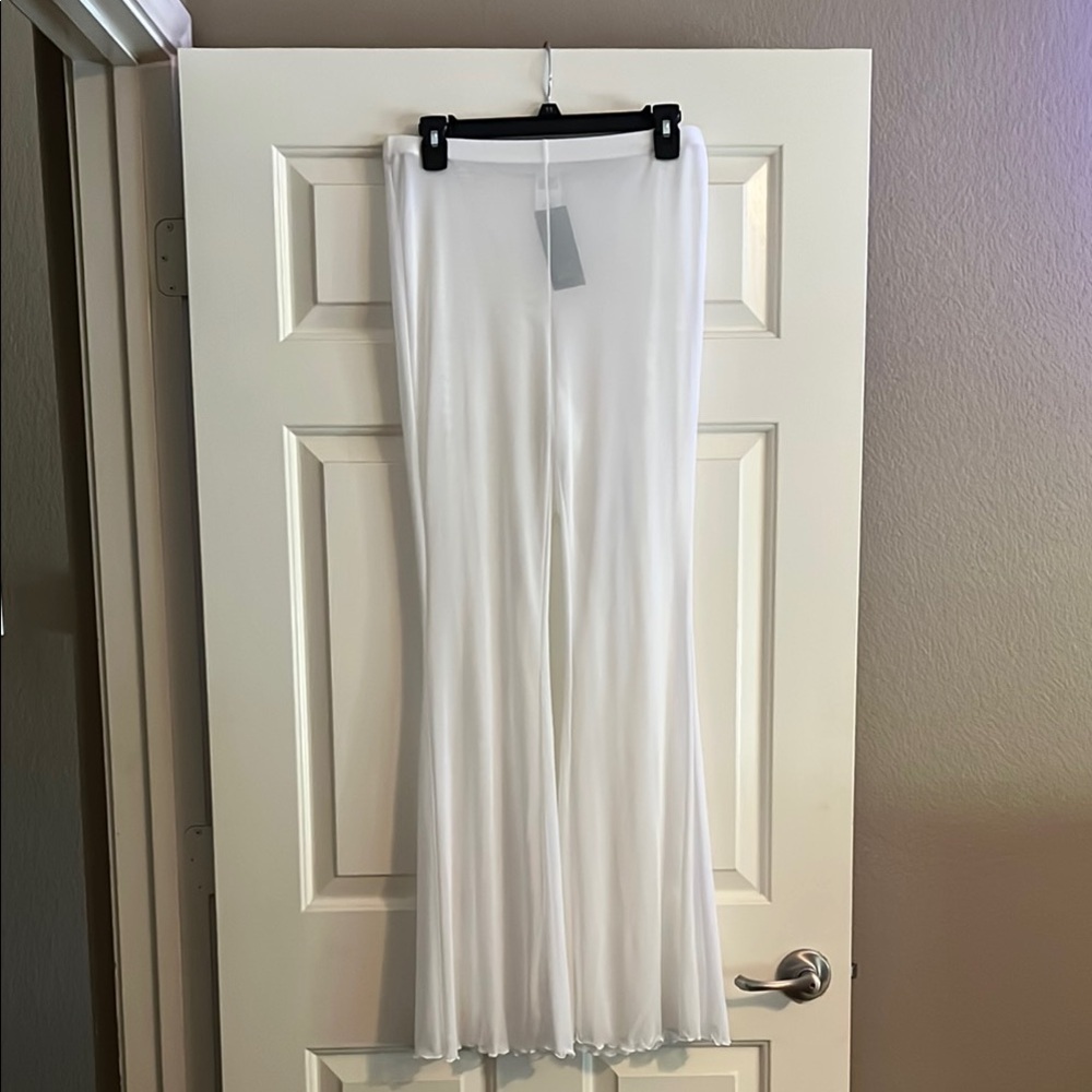 Sheer white swim coverup pants